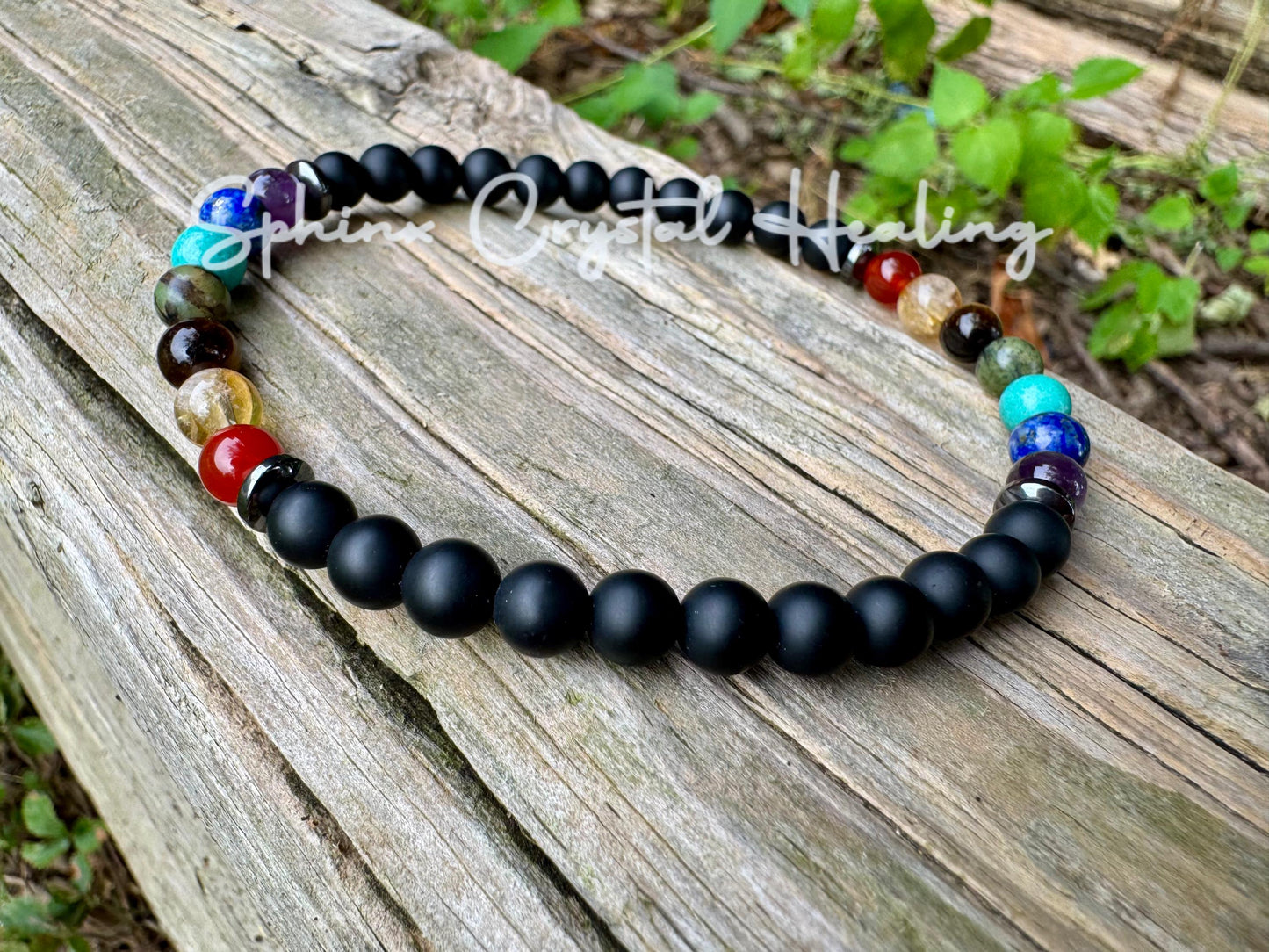 Chakra Energy Balance - Protection - Negativity Shield - Spiritual - Crystal Healing - Black Onyx Gemstone Anklet