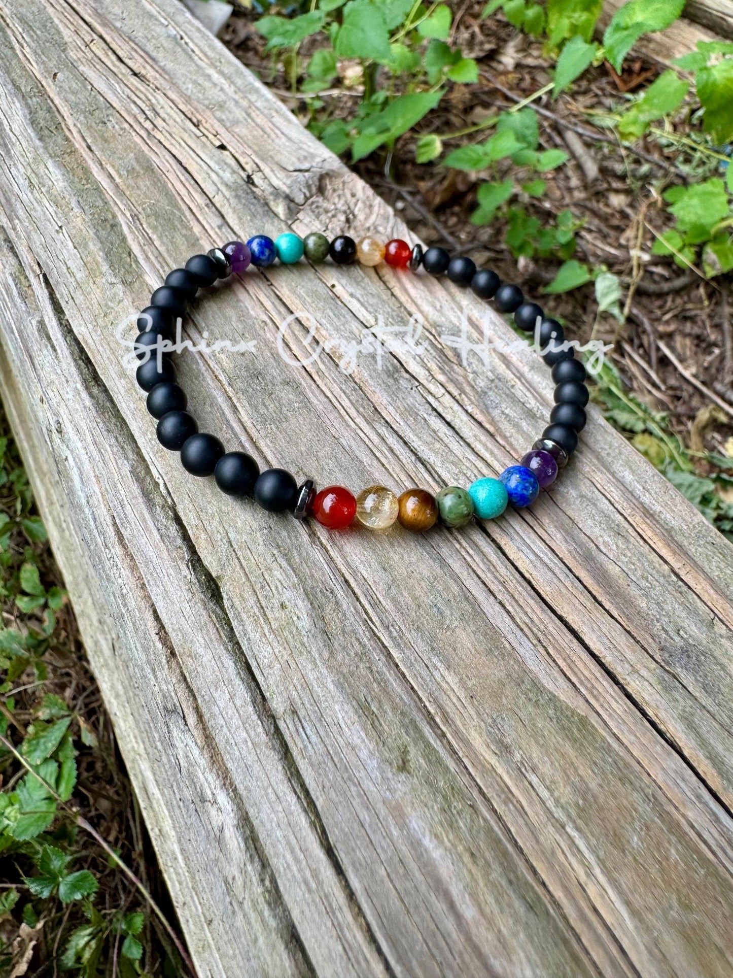 Chakra Energy Balance - Protection - Negativity Shield - Spiritual - Crystal Healing - Black Onyx Gemstone Anklet
