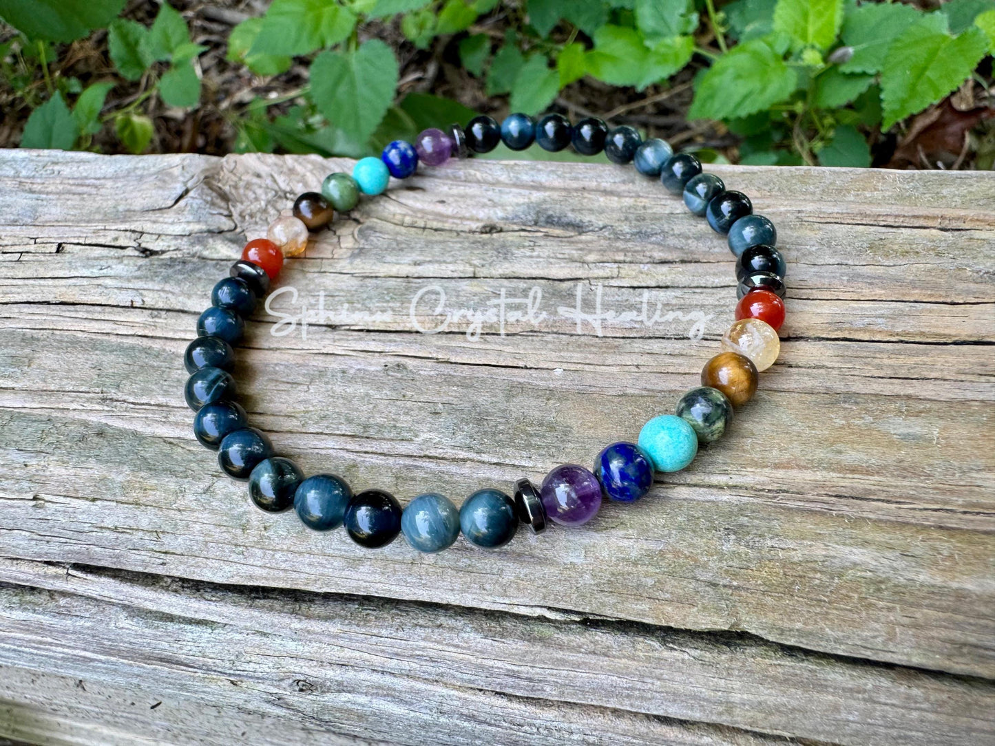 Protection Anklet - Intuition - Strength & Confidence - Chakra Balance - Mental Stability AAA Hawks Eye Gemstones - Blue Tigers Eye Stone