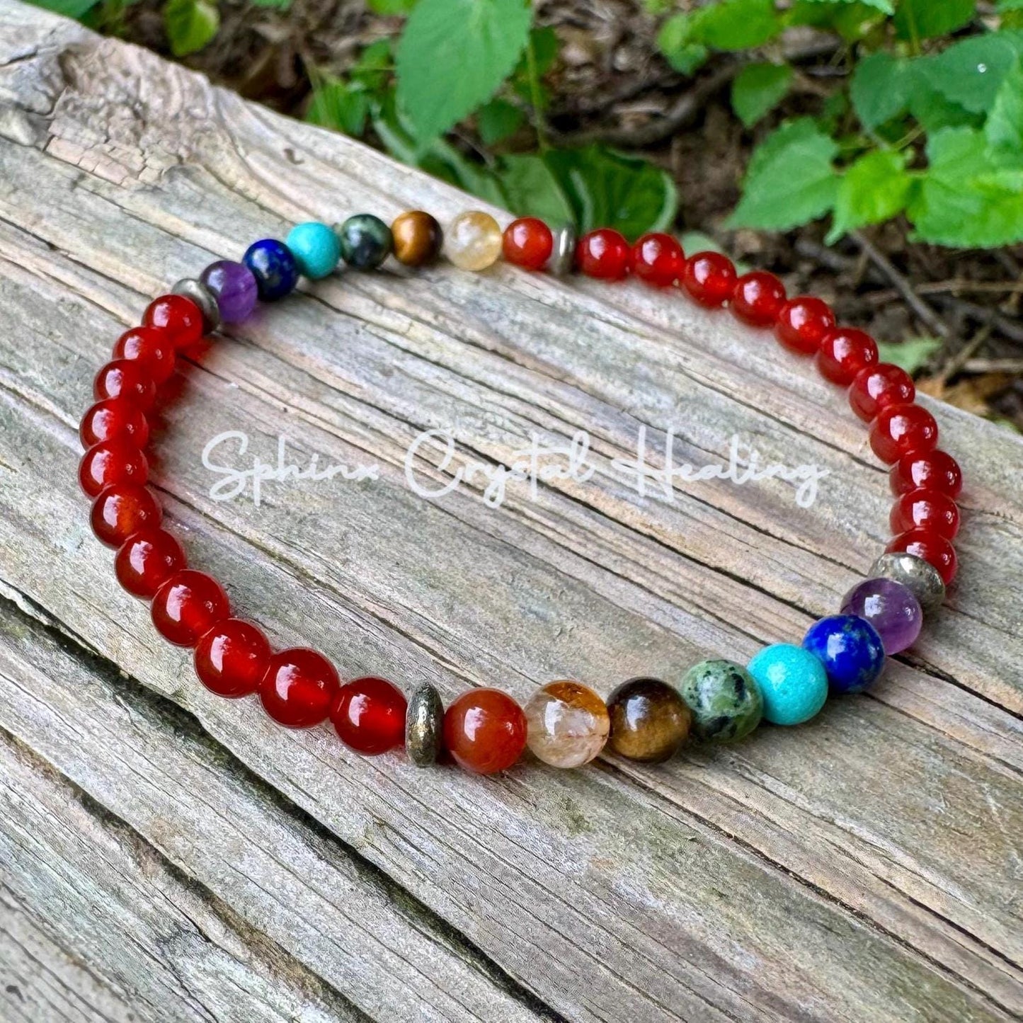 Strength & Creativity Anklet - Chakra Balance - Protection and Courage - Red Carnelian - Pyrite - Real Crystal Healing Empowerment Gemstones
