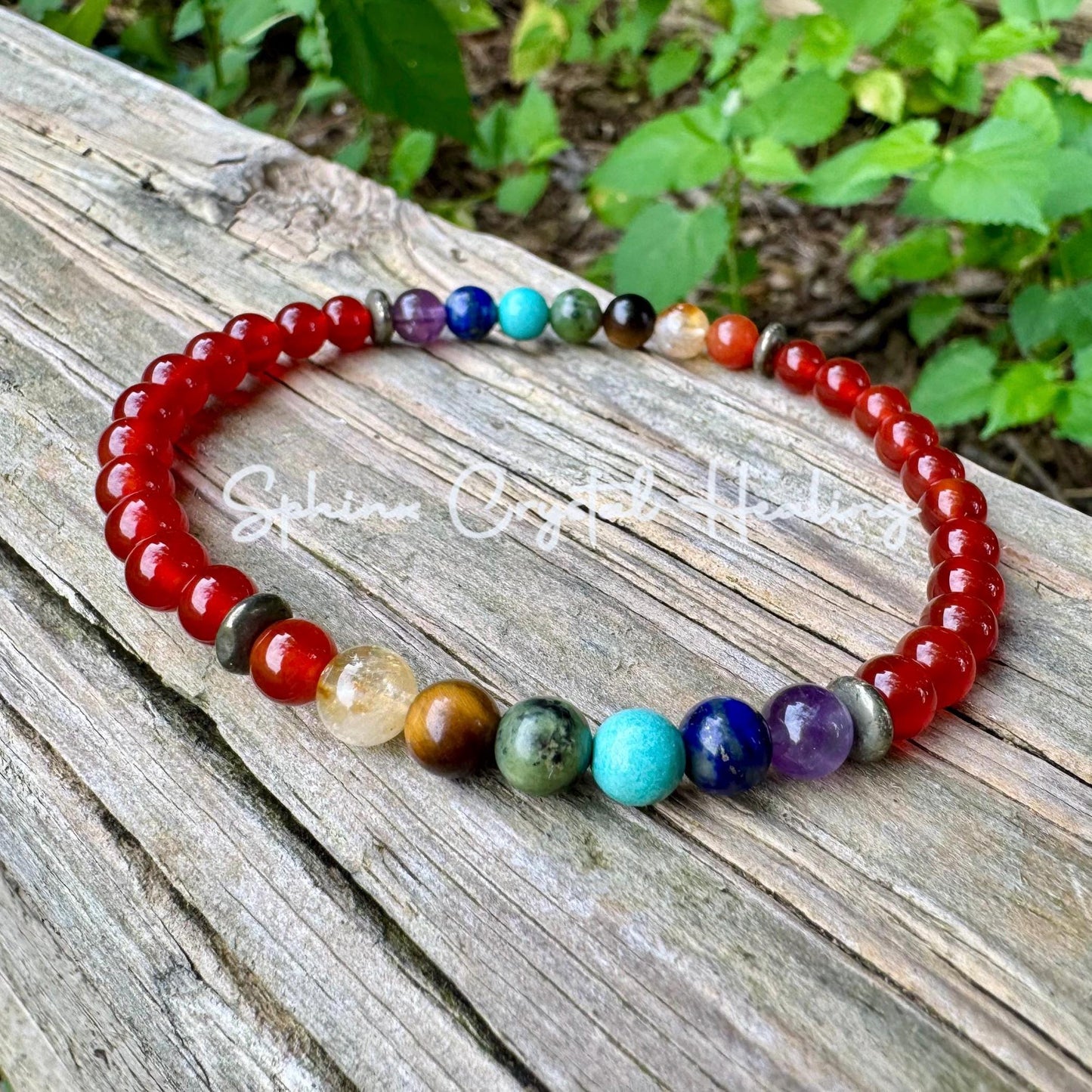 Strength & Creativity Anklet - Chakra Balance - Protection and Courage - Red Carnelian - Pyrite - Real Crystal Healing Empowerment Gemstones