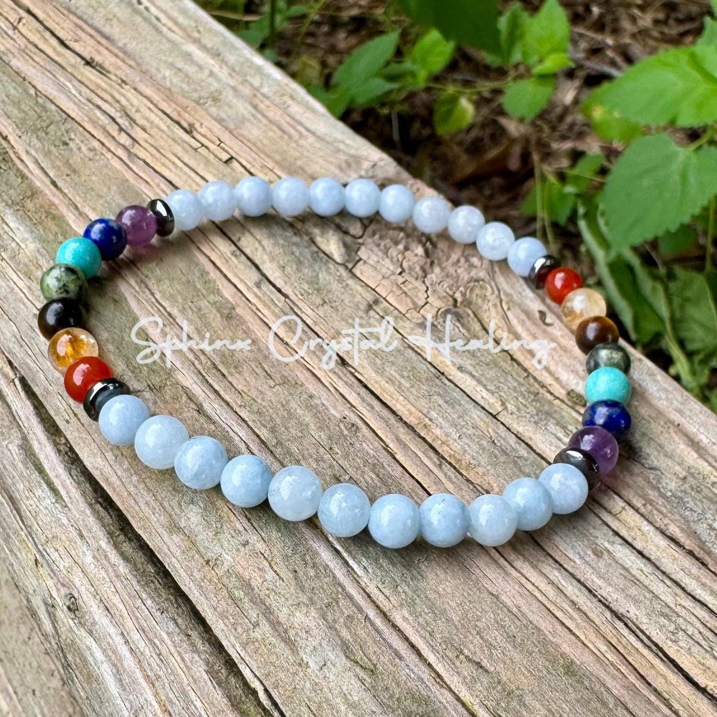 Calming Stress Relief - Chakra Balance - AAA Pale Blue Aquamarine Anklet - Anxiety Support - Real Crystal Healing Gemstone Ankle Bracelet