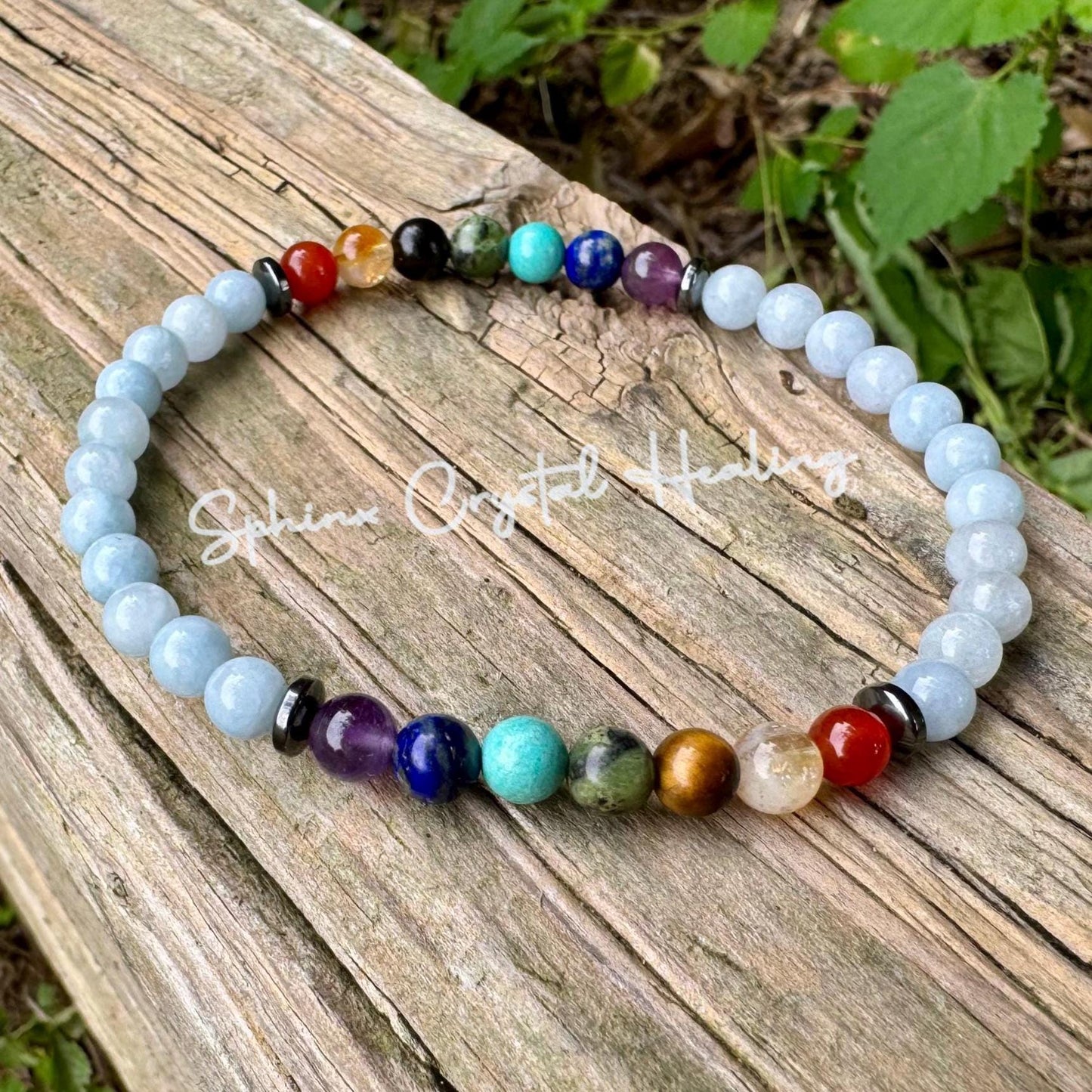 Calming Stress Relief - Chakra Balance - AAA Pale Blue Aquamarine Anklet - Anxiety Support - Real Crystal Healing Gemstone Ankle Bracelet