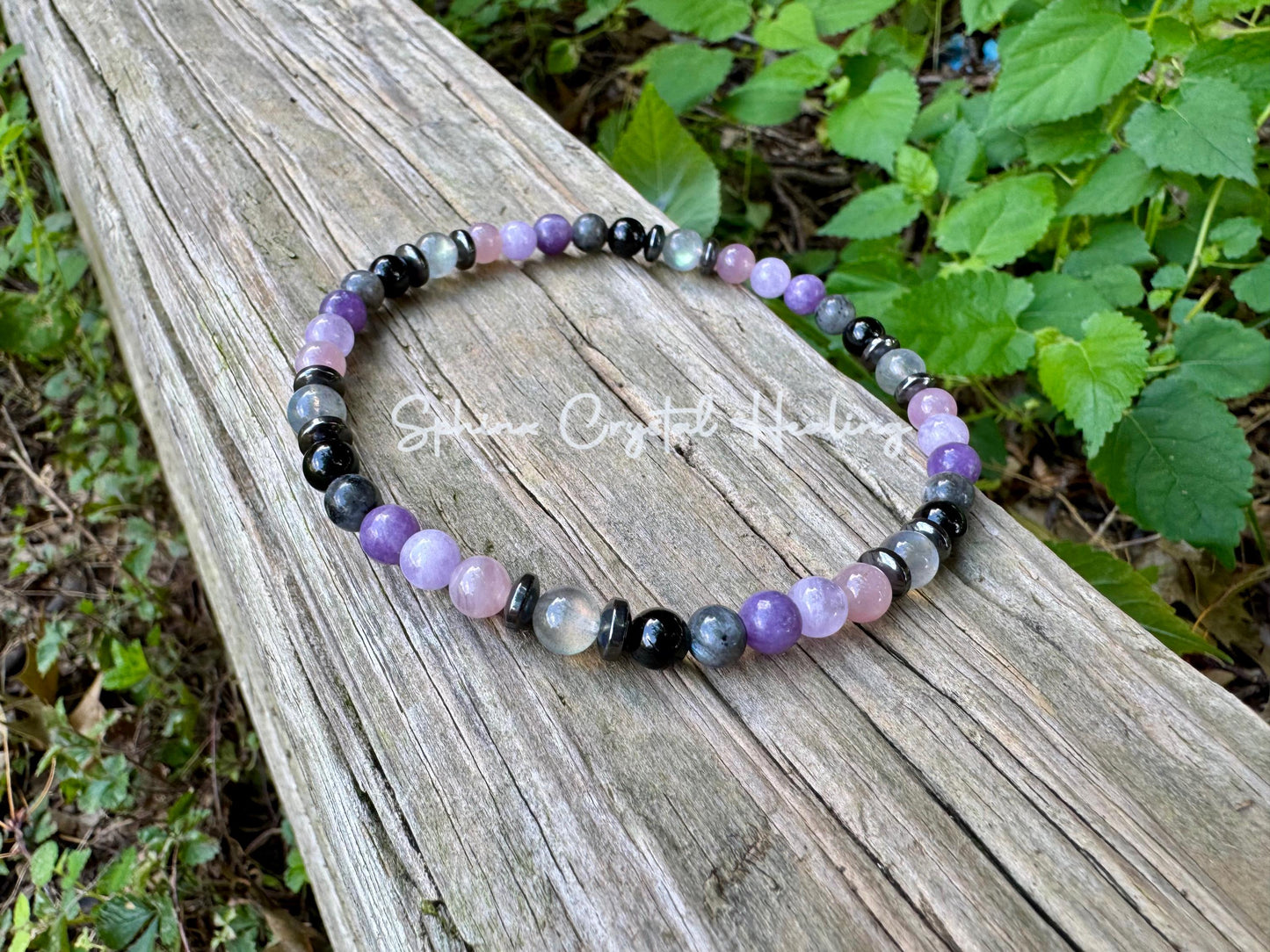 Empath Recovery Anklet " The Empath's Recharge " Emotional Support & Calming Crystals - Rose Quartz - Lepidolite - Amethyst - Tourmaline