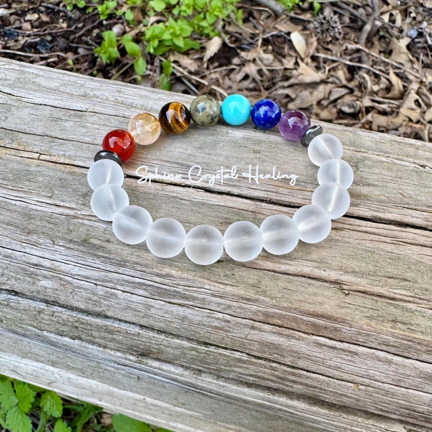 10MM Clear Quartz Chakra Bracelet - Protection & Intuition - Higher Self - Quality Crystal Healing Gemstones - High Vibration Stones - Matte