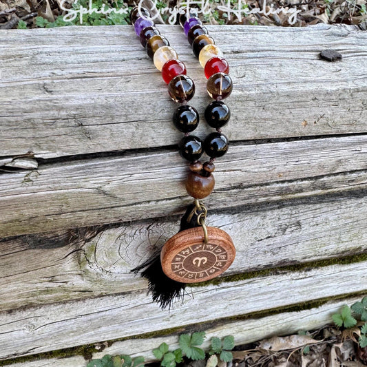 Aries Energy Car Charm " The Passionate Aries " Astrology Zodiac - March April Birthday - Rear View Mirror - Gemstone Crystal Mala Ornament