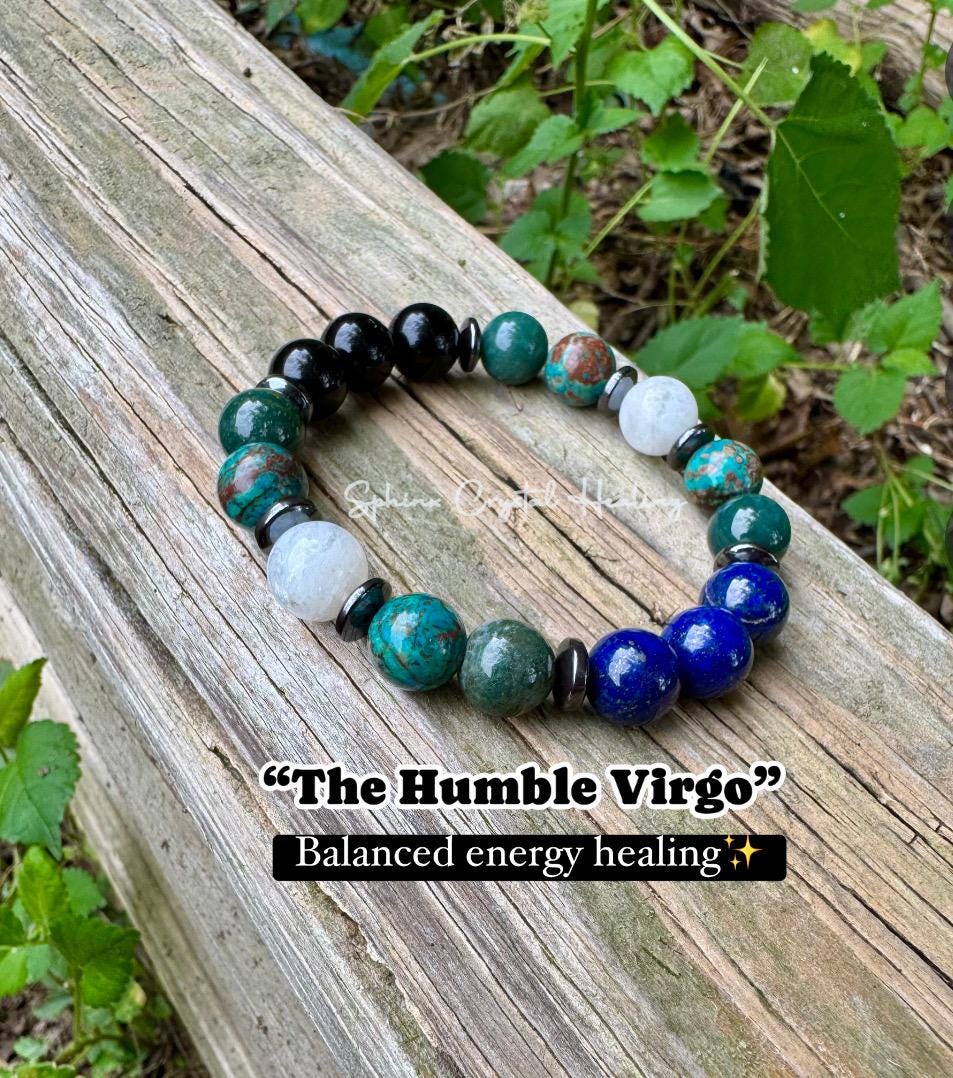 10MM Virgo Energy - Zodiac Horoscope " The Humble Virgo " August September Birthday - Crystal Healing & Gemstone Astrology Bracelet