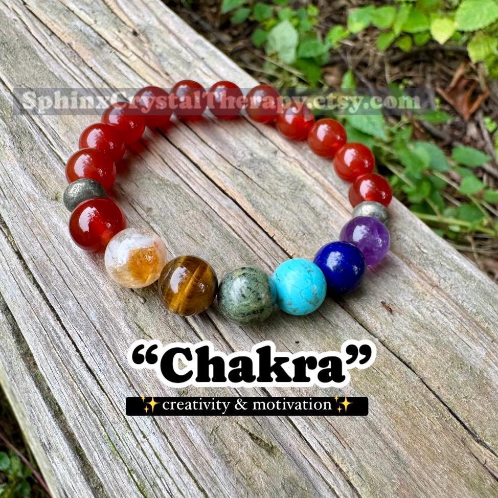 10MM Creativity & Strength - Chakra Balance - Protection - Motivation Drive - AAA Red Carnelian - Pyrite - Crystal Healing Gemstone Bracelet