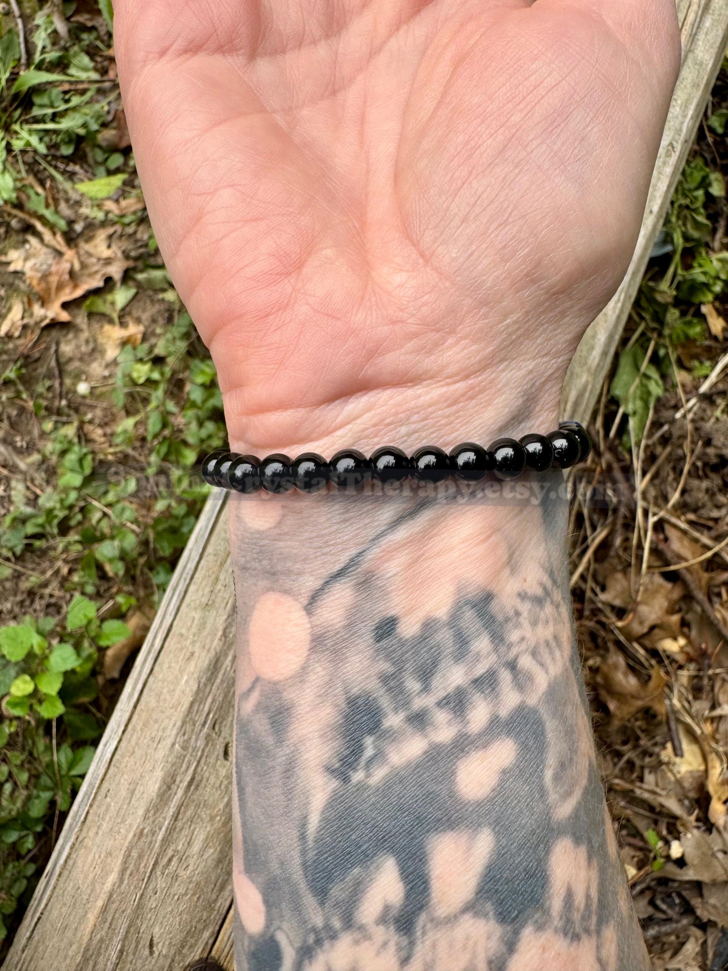 6mm Protection & Intuition - Aura Shield " Nice Try Evil Eye " Nazaar Amulet - AAA Lapis - Black Tourmaline - Real Crystal Healing Gemstones