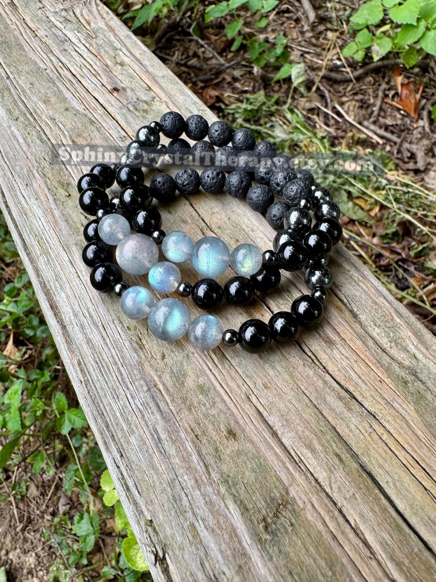 Empath Protection - Aura Shield - Absorb Negativity " The Empath's Raincoat "  Black Tourmaline Gemstones - Crystal Healing Empathy Bracelet