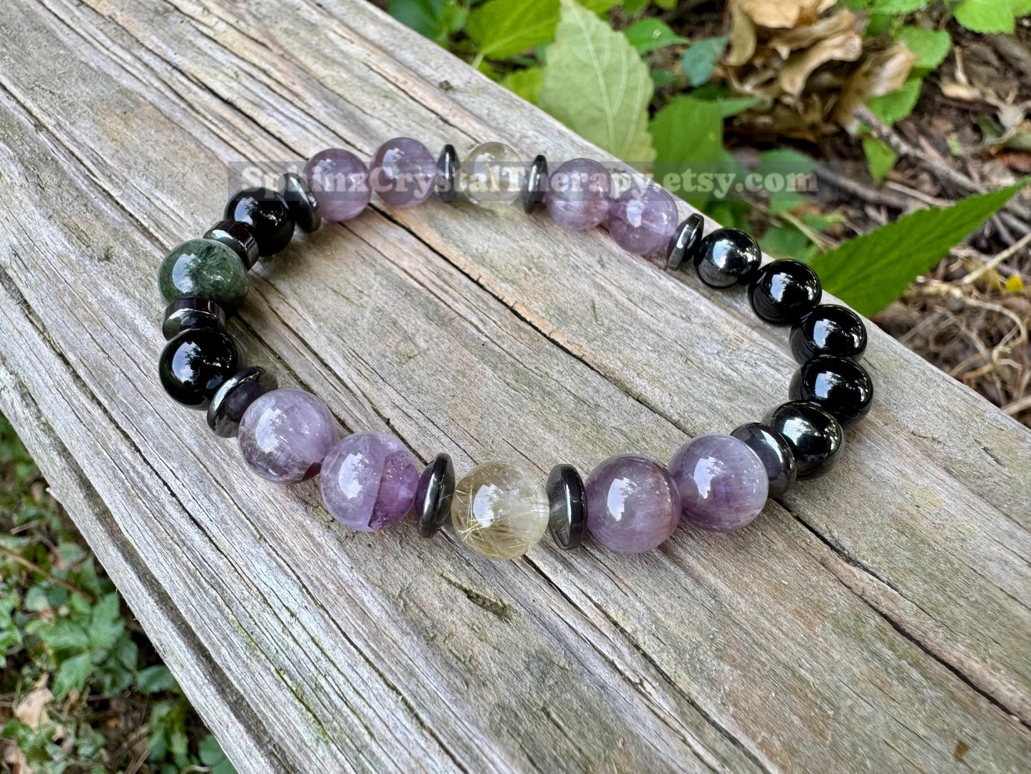 RARE AAA Auralite 23 - Higher Consciousness - Channeling " The Bridge of Awakening " Spiritual Angelic Communication REAL Crystal Bracelet