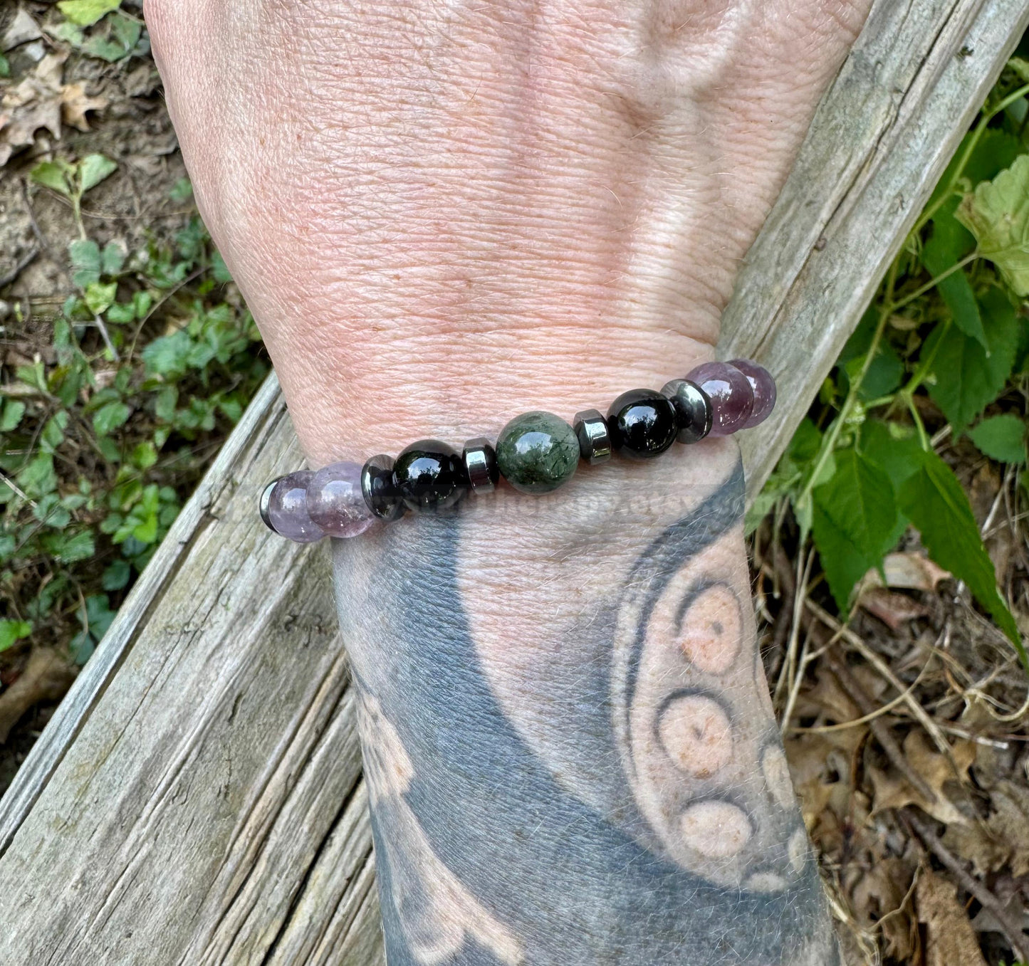 RARE AAA Auralite 23 - Higher Consciousness - Channeling " The Bridge of Awakening " Spiritual Angelic Communication REAL Crystal Bracelet