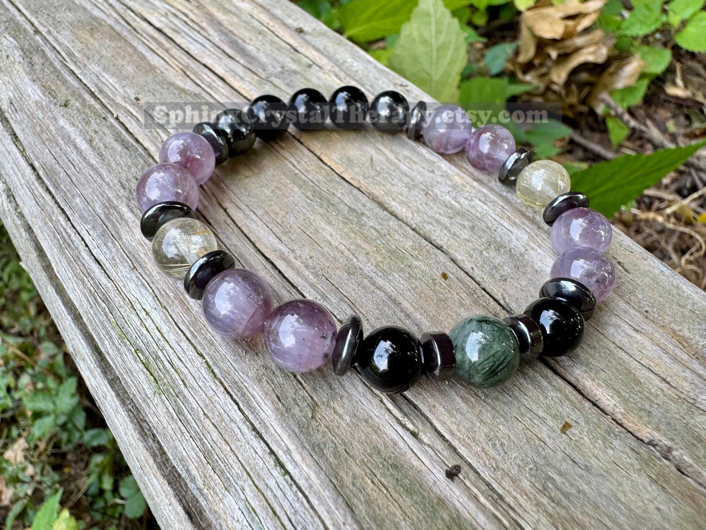 RARE AAA Auralite 23 - Higher Consciousness - Channeling " The Bridge of Awakening " Spiritual Angelic Communication REAL Crystal Bracelet