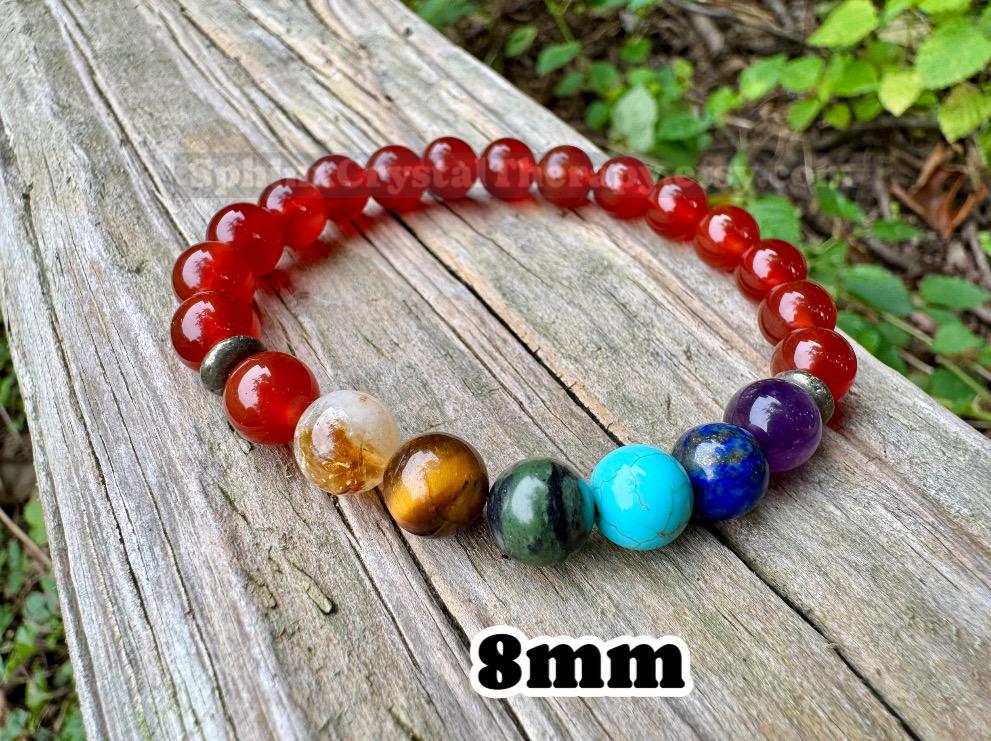 Chakra Balance - AAA High Grade Carnelian - Motivation - Strength & Courage - Emotional Healing - REAL Quality Gemstone Bracelet