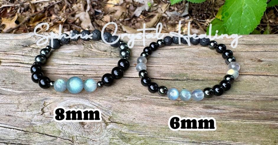 Empath Protection - Aura Shield - Absorb Negativity " The Empath's Raincoat "  Black Tourmaline Gemstones - Crystal Healing Empathy Bracelet
