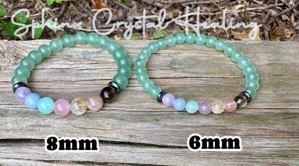 8mm Heart Healing & Emotional Support - PASTEL Chakra Stones - AAA Green Aventurine - Peaceful Energy - Crystal Healing Gemstone Bracelet