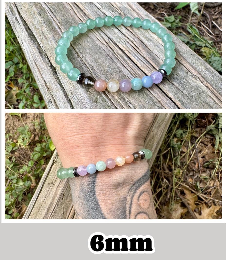 8mm Heart Healing & Emotional Support - PASTEL Chakra Stones - AAA Green Aventurine - Peaceful Energy - Crystal Healing Gemstone Bracelet