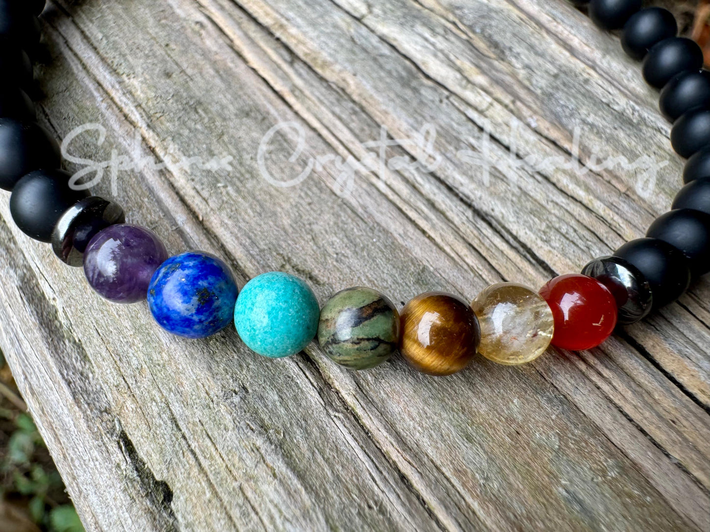 Chakra Energy Balance - Protection - Negativity Shield - Spiritual - Crystal Healing - Black Onyx Gemstone Anklet