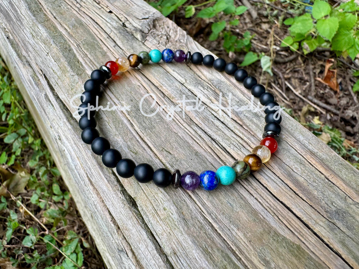 Chakra Energy Balance - Protection - Negativity Shield - Spiritual - Crystal Healing - Black Onyx Gemstone Anklet