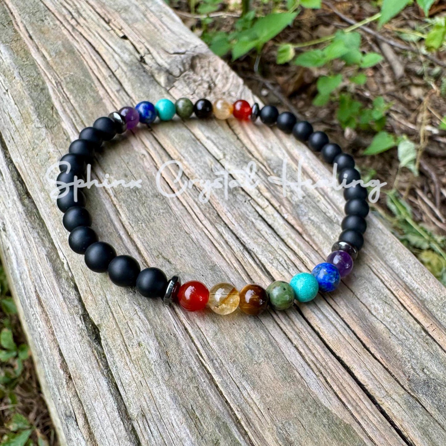 Chakra Energy Balance - Protection - Negativity Shield - Spiritual - Crystal Healing - Black Onyx Gemstone Anklet