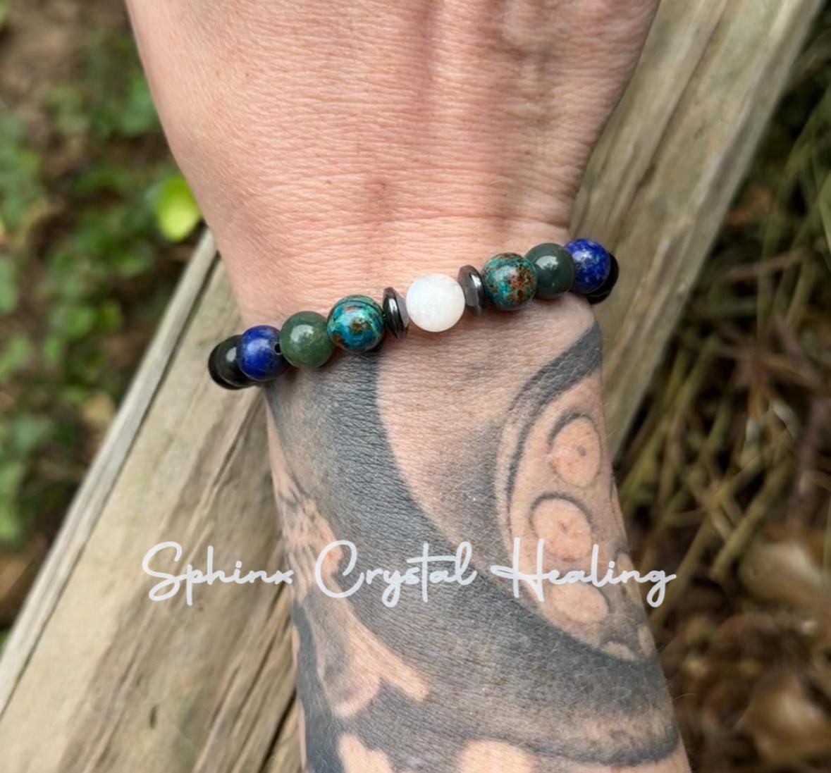 Virgo Energy - Zodiac Horoscope " The Humble Virgo " August September Birthday - Crystal Healing Gemstone Bracelet - Chrysocolla - Lapis