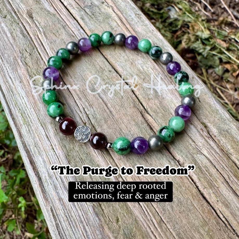 Let Go - Emotional Healing - Grief Anger - Forgiveness " The Purge to Freedom " Crystal Therapy Holistic Healing Bracelet Quality Gemstones