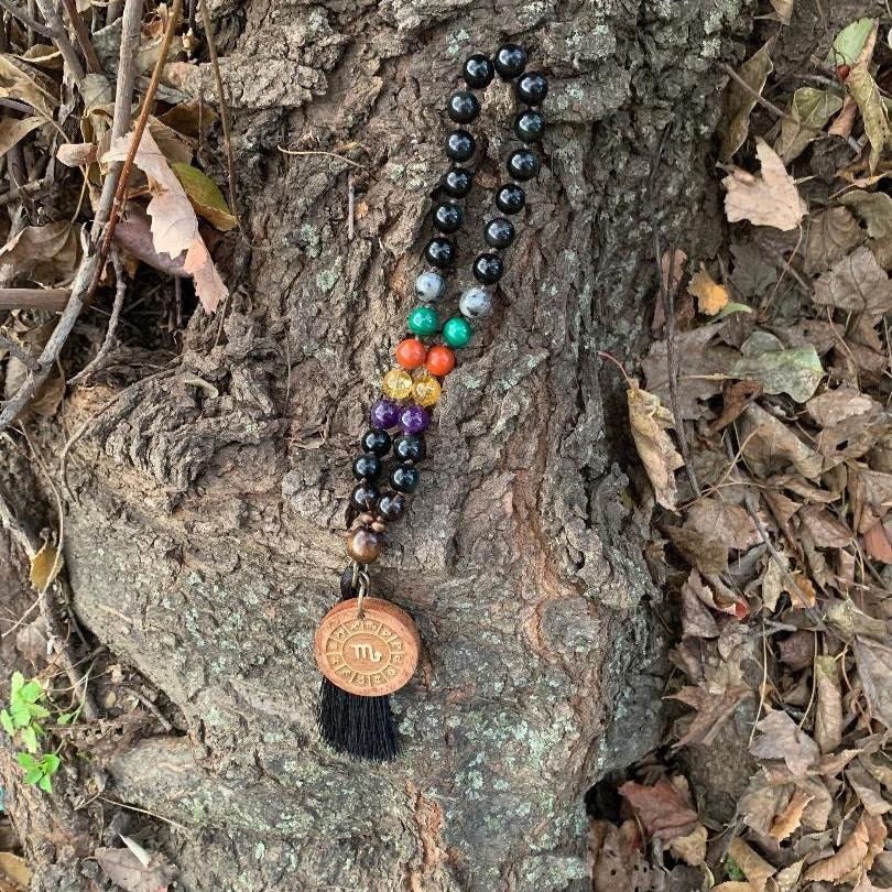 Scorpio Energy Car Charm - Zodiac Horoscope " The Protector Scorpio " October November Birthday - Crystal Rear View Mirror Mala Ornament