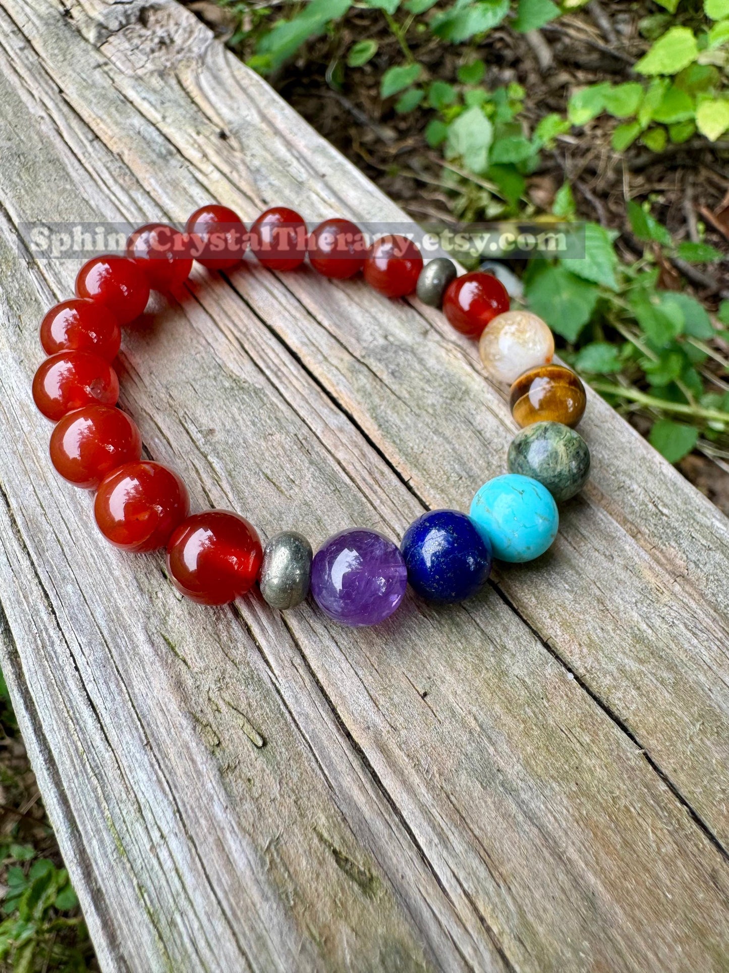 10MM Creativity & Strength - Chakra Balance - Protection - Motivation Drive - AAA Red Carnelian - Pyrite - Crystal Healing Gemstone Bracelet