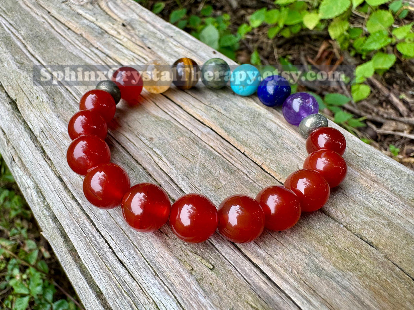 10MM Creativity & Strength - Chakra Balance - Protection - Motivation Drive - AAA Red Carnelian - Pyrite - Crystal Healing Gemstone Bracelet