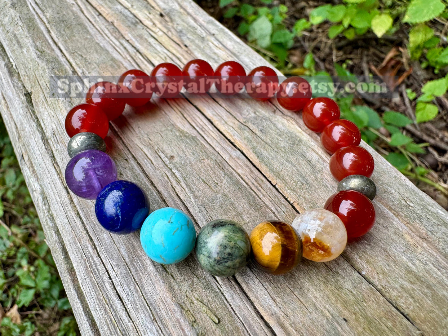 10MM Creativity & Strength - Chakra Balance - Protection - Motivation Drive - AAA Red Carnelian - Pyrite - Crystal Healing Gemstone Bracelet