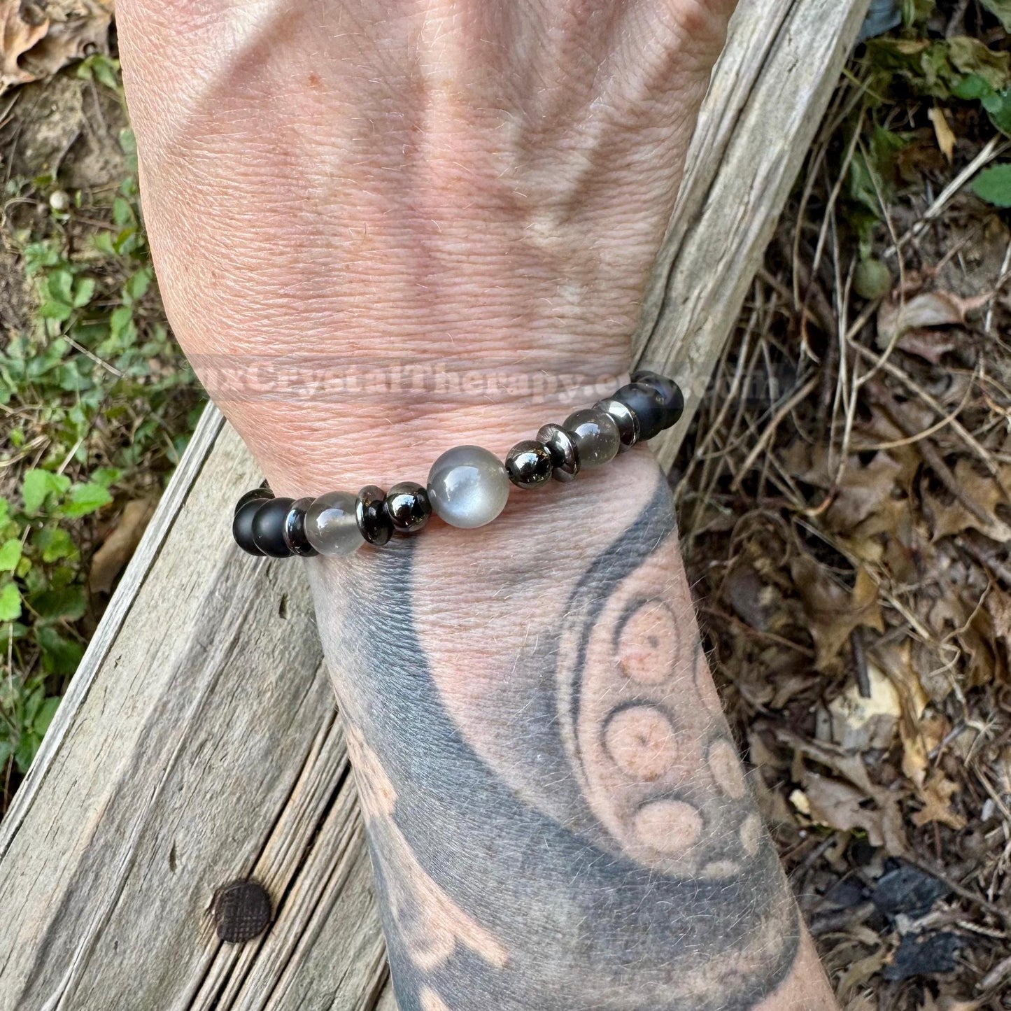 Triple Moon Goddess Energy - RARE Black Moonstone " Queen Of Shadows " Hecate Spiritual Protection - Onyx - Jet - Crystal Healing Bracelet