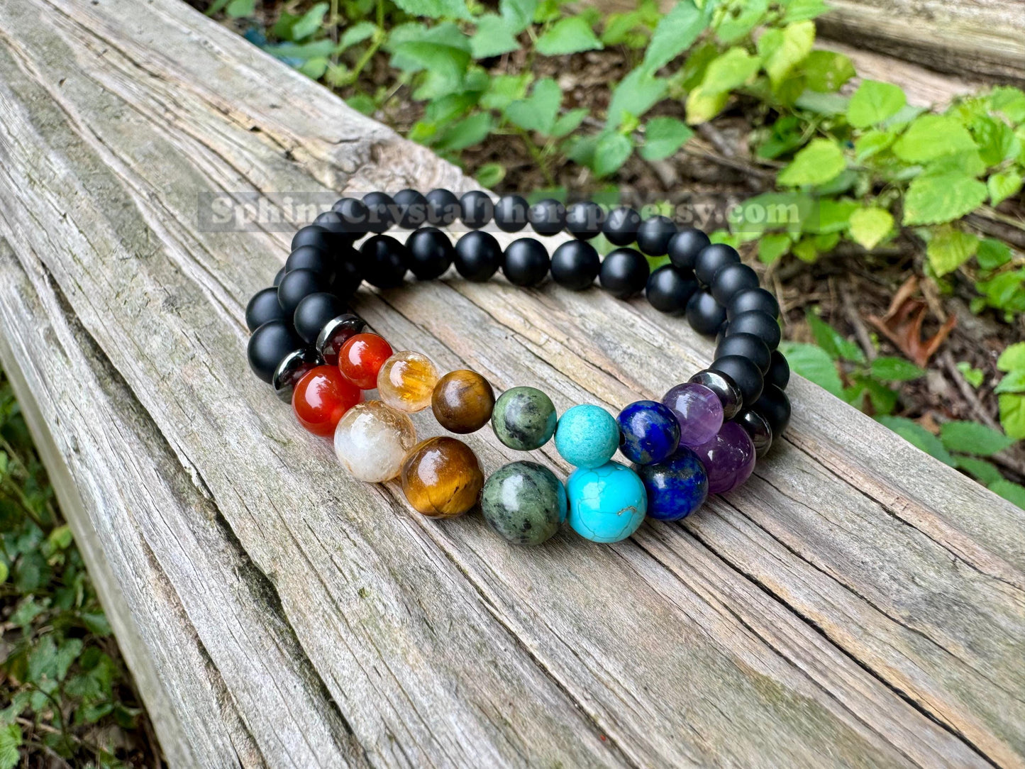 Chakra Balance - Negativity Protection - Negative Energy - Black Onyx - Aura Shield - REAL Crystal Gemstone Bracelet - Emotional Healing