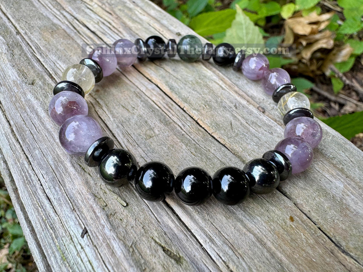 RARE AAA Auralite 23 - Higher Consciousness - Channeling " The Bridge of Awakening " Spiritual Angelic Communication REAL Crystal Bracelet