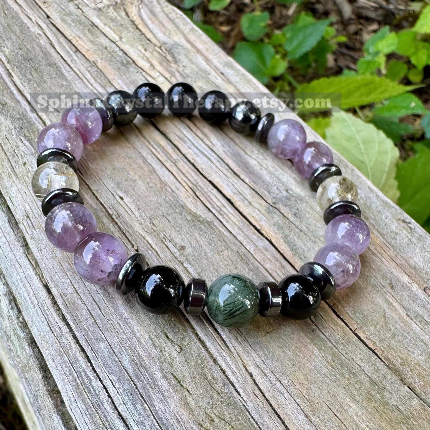 RARE AAA Auralite 23 - Higher Consciousness - Channeling " The Bridge of Awakening " Spiritual Angelic Communication REAL Crystal Bracelet