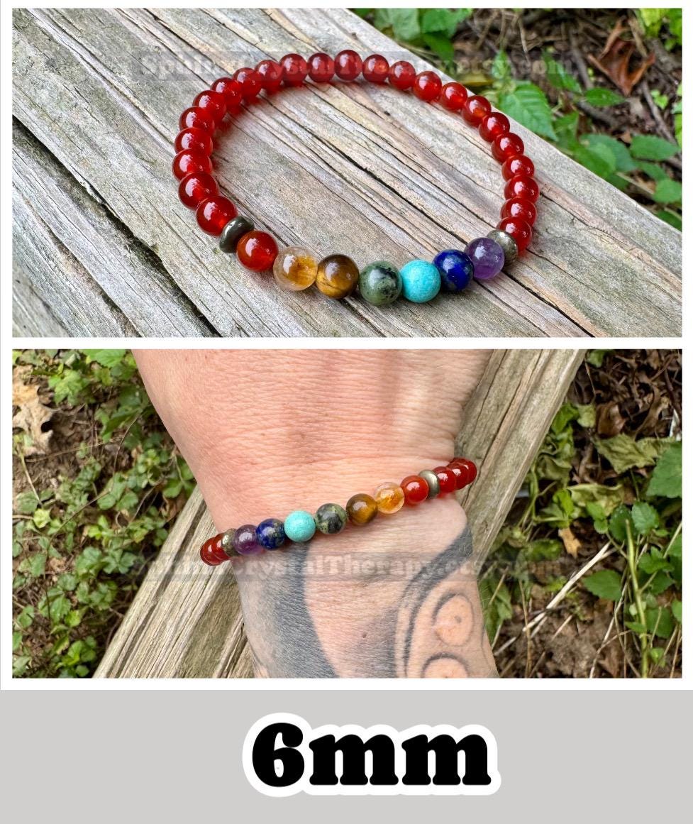 Chakra Balance - AAA High Grade Carnelian - Motivation - Strength & Courage - Emotional Healing - REAL Quality Gemstone Bracelet
