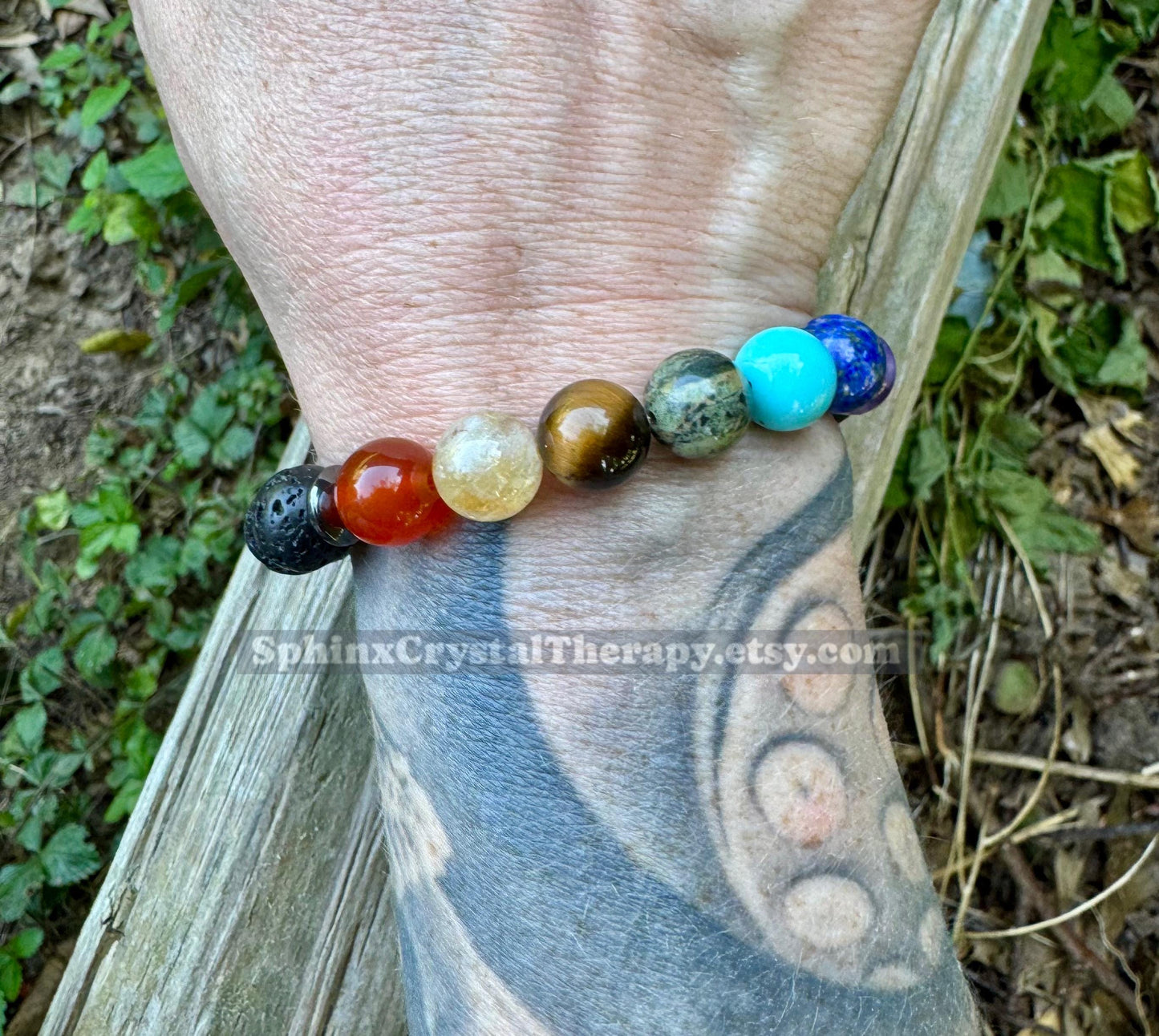 10MM Chakra Balance - Protection & Strength - Volcano Rock - Oil Diffuser - Crystal Healing Gemstones - Quality Spiritual Grounding Bracelet