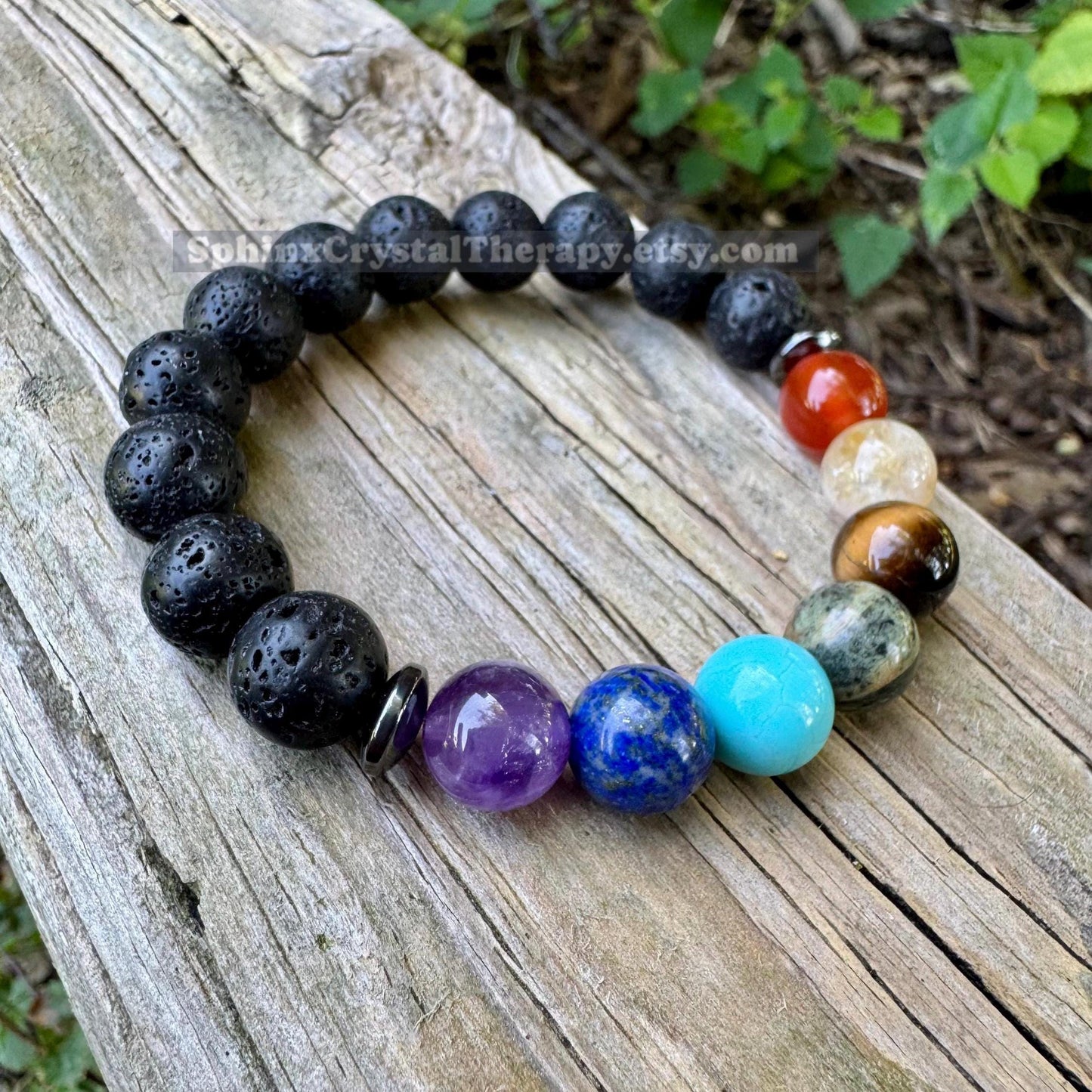 10MM Chakra Balance - Protection & Strength - Volcano Rock - Oil Diffuser - Crystal Healing Gemstones - Quality Spiritual Grounding Bracelet