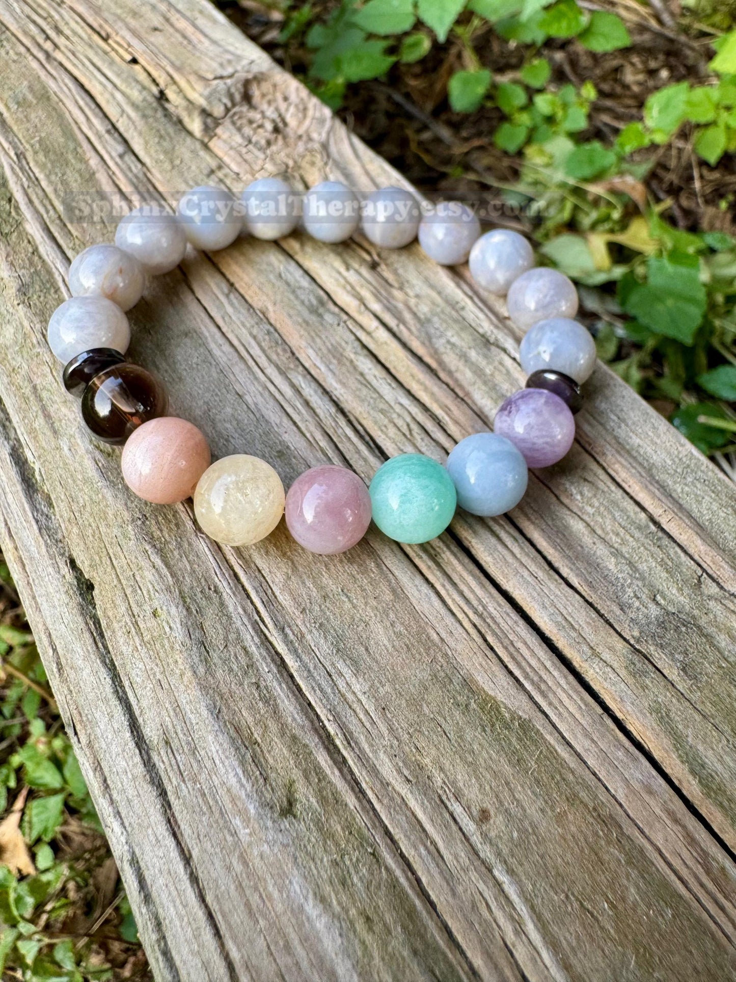 10mm RARE AAA Blue Rose Quartz - Self love & Emotional Healing - PASTEL Chakra Stones - Stress Anxiety Depression Support - Crystal Bracelet