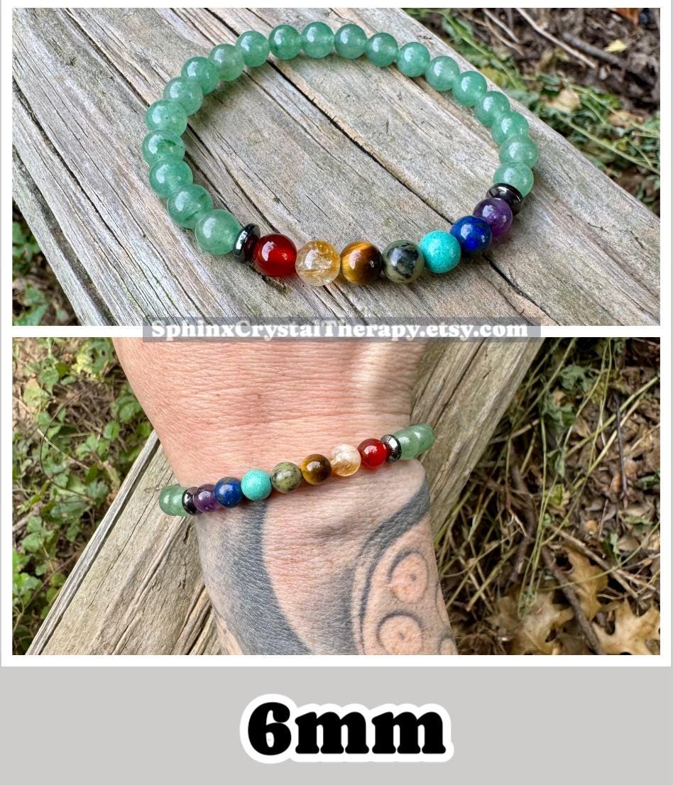 8mm Peaceful Heart Healer - High Grade AAA Green Aventurine - Chakra Balance - Emotional Stress Support - Real Crystal Healing Gemstones