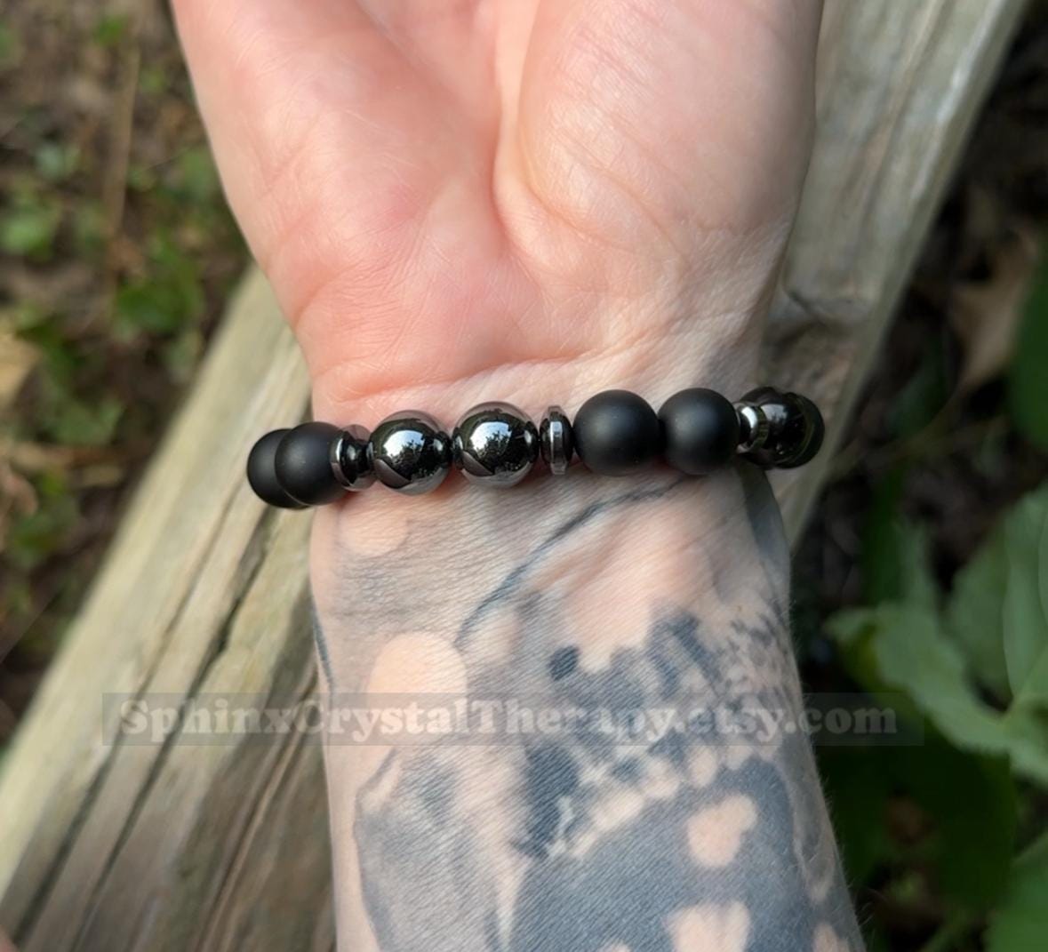 10mm Triple Moon Goddess Energy - RARE Black Moonstone " Queen Of Shadows " Hecate Spiritual Protection - Onyx - Jet - Crystal Bracelet
