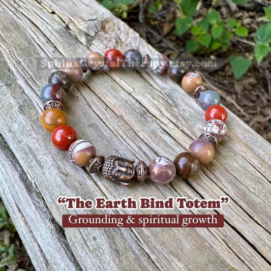 Grounded Connection to Earth " The Earthbind Totem " Enlightenment - Spiritual Growth Healing Grounding - Crystal Therapy Jasper Bracelet
