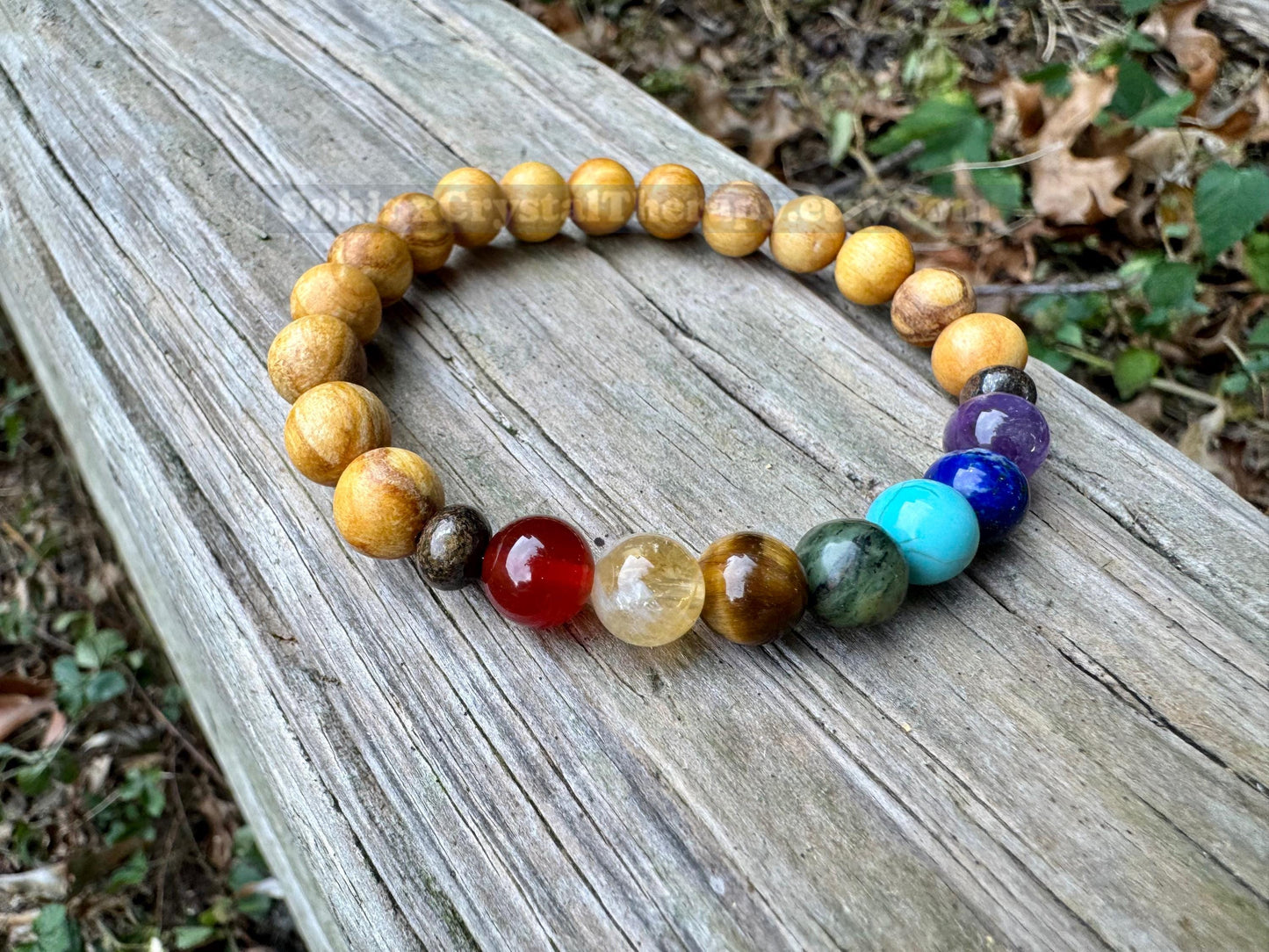 Chakra Balance - Palo Santo Wood - Clearing Negativity - Clear Auric Field - Negative Energy - REAL Crystal Healing Gemstone Bracelet