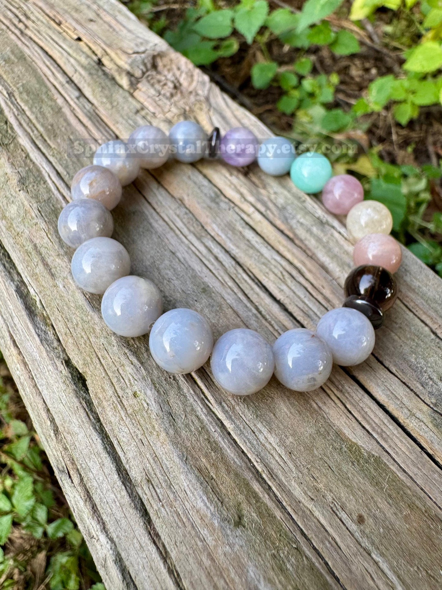 10mm RARE AAA Blue Rose Quartz - Self love & Emotional Healing - PASTEL Chakra Stones - Stress Anxiety Depression Support - Crystal Bracelet