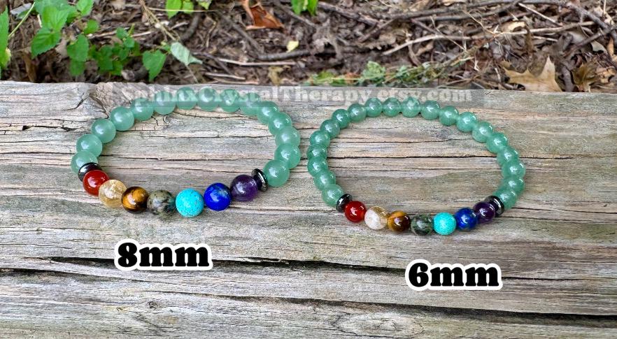 8mm Peaceful Heart Healer - High Grade AAA Green Aventurine - Chakra Balance - Emotional Stress Support - Real Crystal Healing Gemstones
