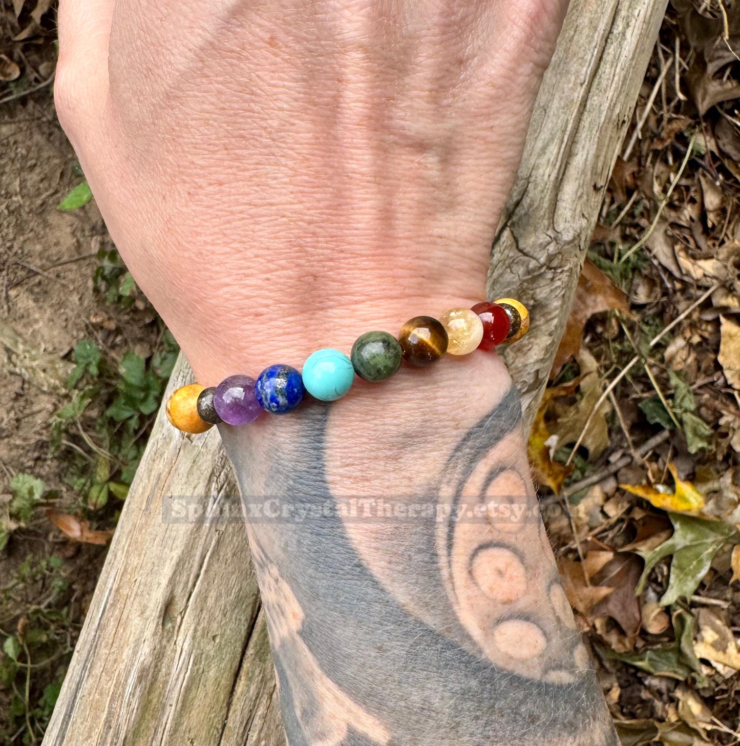 Chakra Balance - Palo Santo Wood - Clearing Negativity - Clear Auric Field - Negative Energy - REAL Crystal Healing Gemstone Bracelet