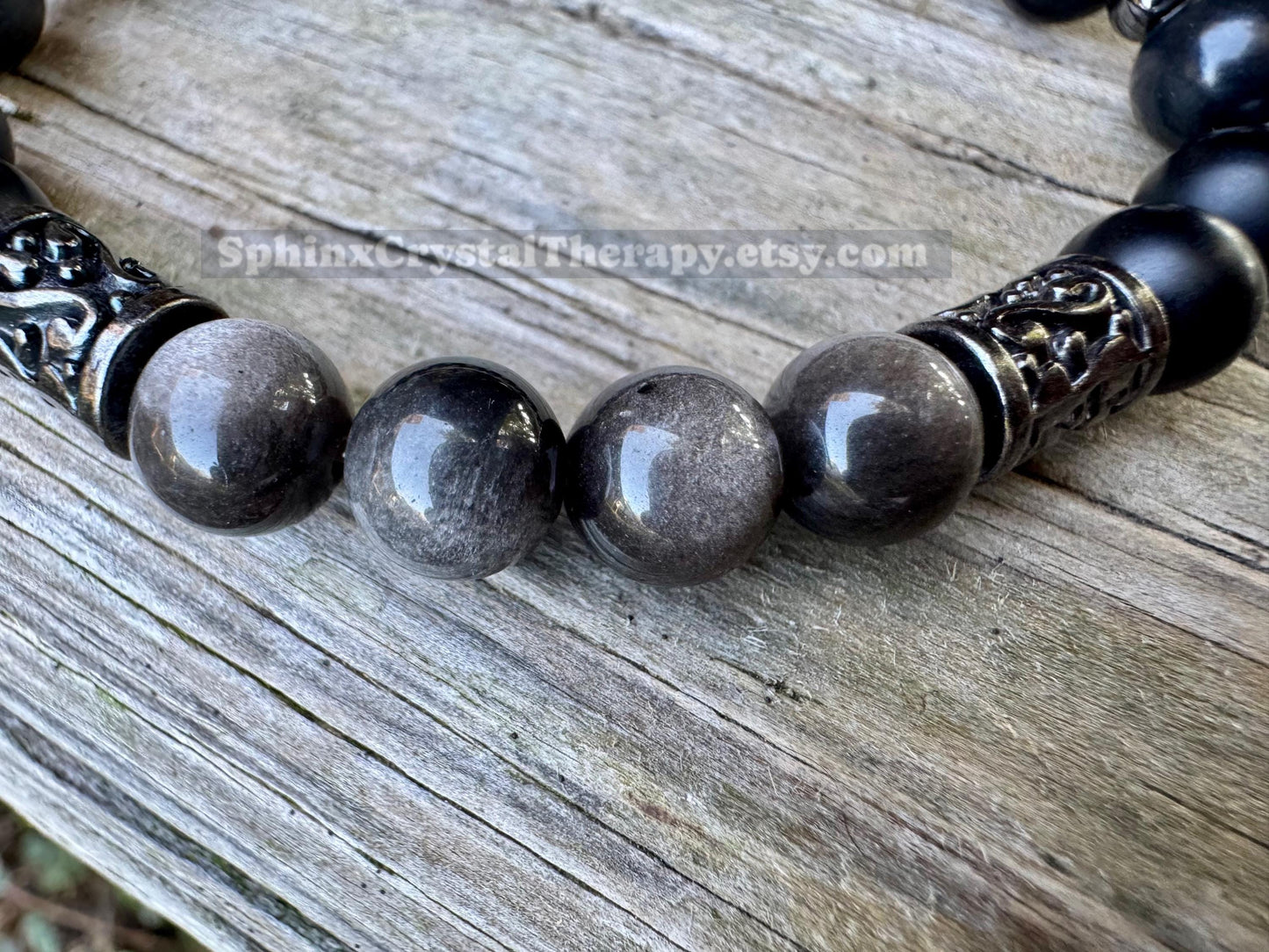 Self Transformation - Spiritual Growth " Divine Reflection " AAA Shungite - EMF Protection - Crystal Healing Gemstone Humility Bracelet