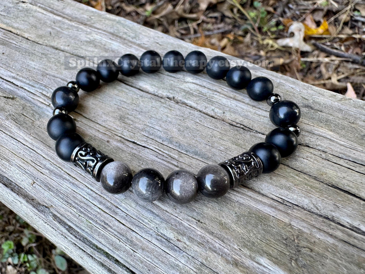 Self Transformation - Spiritual Growth " Divine Reflection " AAA Shungite - EMF Protection - Crystal Healing Gemstone Humility Bracelet
