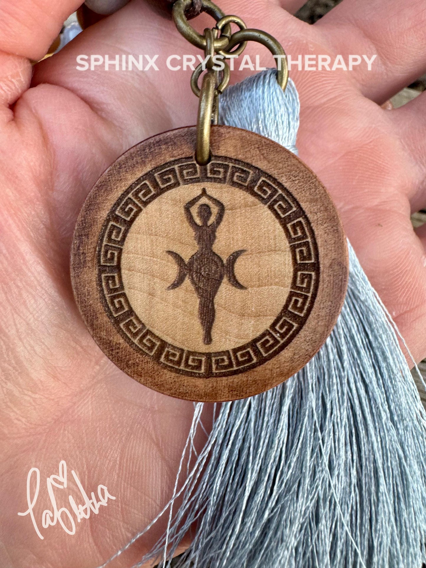 Only One - Heart Healing Mala Necklace - “ Aphrodite “ Goddess of Love - RARE Blue Rose Quartz - Moonstone - Palo Santo Crystal Gemstones