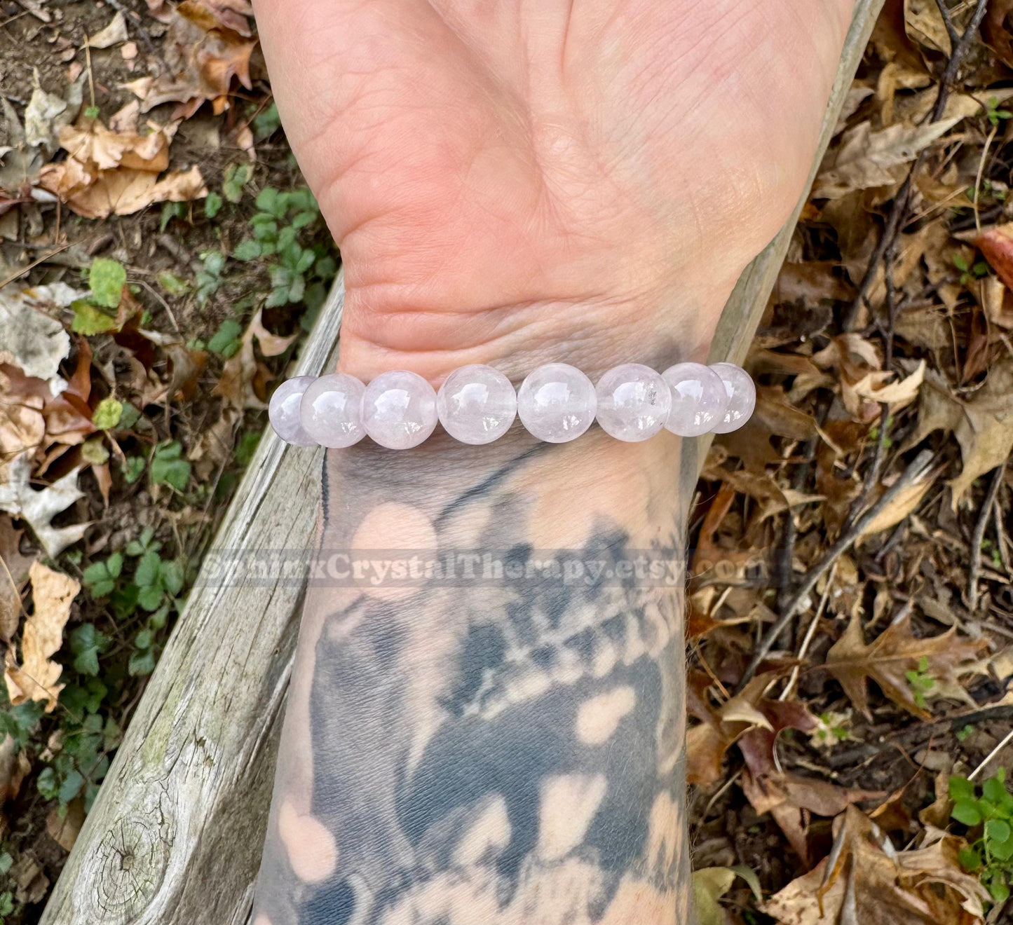 10mm Protection & Intuition - PASTEL Chakra Stones - RARE White Amethyst  - High Vibrational Stones - Crystal Healing Gemstone Bracelet