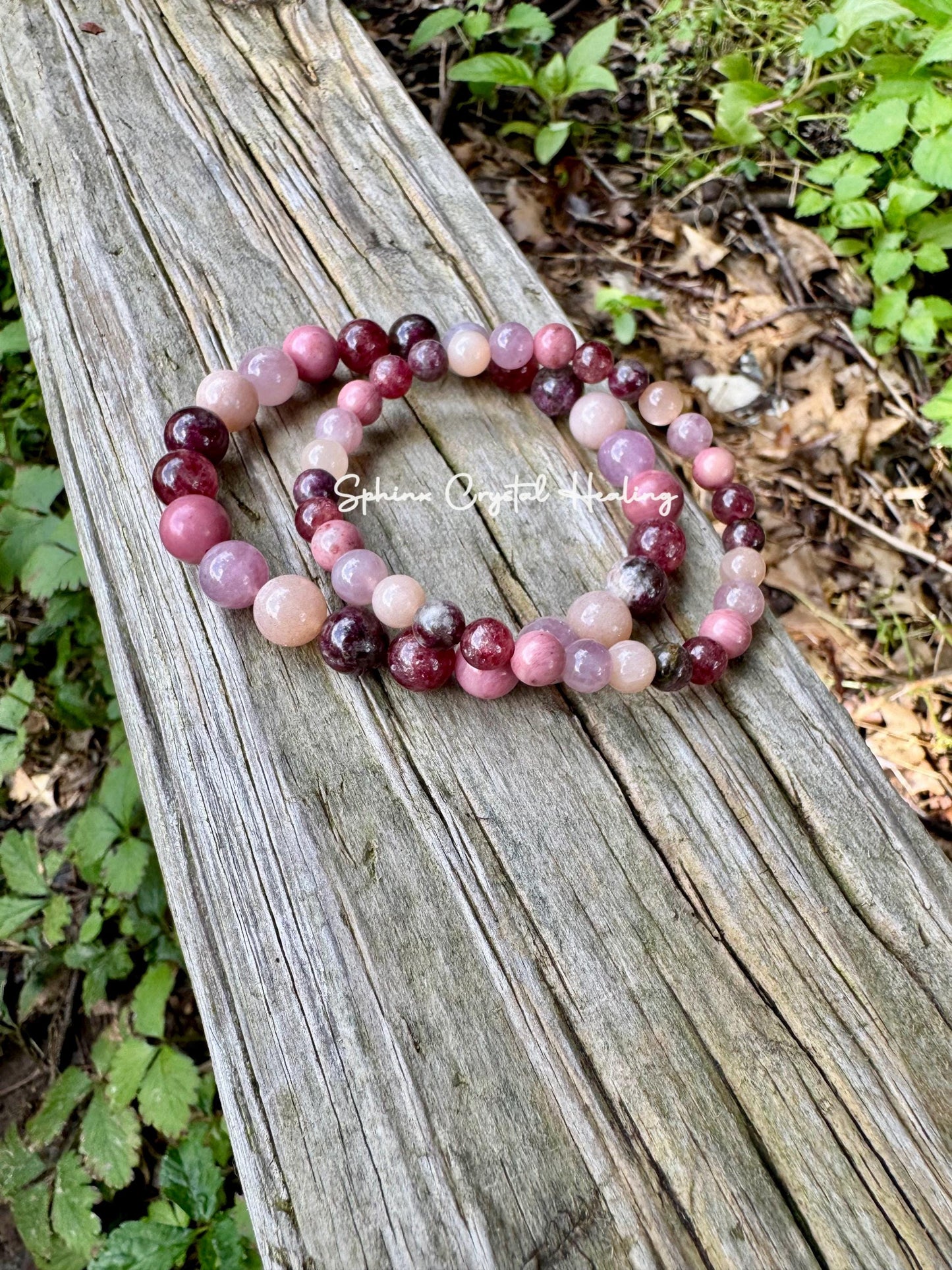 Self Love & Empowerment - RARE Strawberry Quartz  " Strawberry Moon " Emotional Healing - Eudialyte - Rose Quartz Crystal Gemstone Bracelet